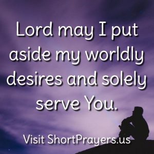 a prayer to serve only God